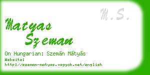 matyas szeman business card